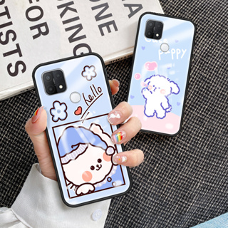 เคสโทรศัพท์มือถือกระจกนิรภัย TPU แบบนิ่ม ขอบแข็ง กันกระแทก สําหรับ OPPO A15 A15s