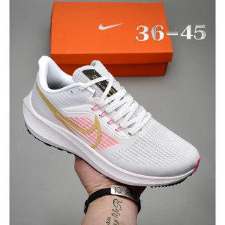 (สินค้าใหม่ คุณภาพสูง) Air Zoom Pegasus 39 series Jaka network รองเท้าวิ่ง ใส่สบาย ระบายอากาศ สีขาว สีทอง สําหรับผู้ชาย และผู้หญิง