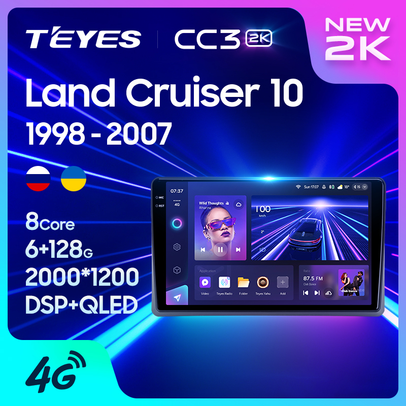 Teyes แผ่น dvd เครื่องเล่นมัลติมีเดีย วิทยุ CC3 2 สําหรับ Toyota Land Cruiser 10 J100 100 1998-2007 GPS Android 10 No 2din 2