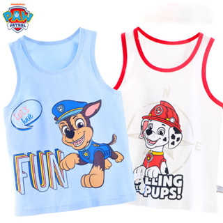 เสื้อยืดแขนกุด ผ้าฝ้าย ลายการ์ตูน Paw Patrol ของแท้ สําหรับเด็ก มี 2 ชิ้น