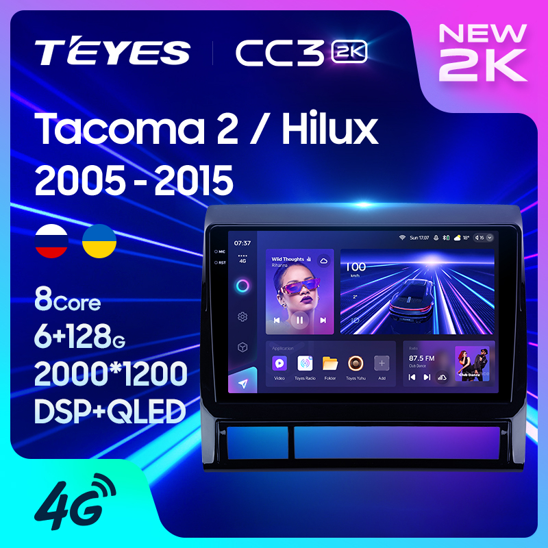 Teyes แผ่น dvd เครื่องเล่นมัลติมีเดีย วิทยุ CC3 2K สําหรับ Toyota Tacoma 2 N200 Hilux 2005-2015 GPS Android 10 No 2din 2