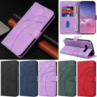 เคสโทรศัพท์มือถือหนัง PU นิ่ม ฝาพับ พร้อมช่องใส่บัตร หรูหรา สําหรับ Samsung Galaxy Note 10+ Note 9 Note 8 S7 Edge A6 Plus A7 2018 A8 2018 A9 2018