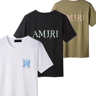 เสื้อยืดคอกลม แขนสั้น พิมพ์ลายโลโก้ Amiri Water Drop สําหรับผู้ชาย และผู้หญิง