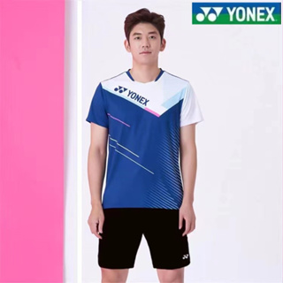 Yonex ชุดกีฬา เสื้อแขนสั้น ระบายอากาศ ดูดซับเหงื่อ แห้งเร็ว สําหรับผู้ชายและผู้หญิง เหมาะกับการวิ่ง ฟิตเนส วอลเลย์บอล 2023