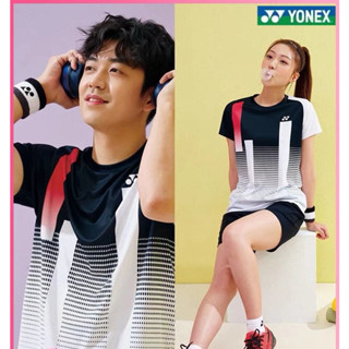 Yonex ชุดกีฬา เสื้อแขนสั้น ระบายอากาศ ดูดซับเหงื่อ แห้งเร็ว สําหรับผู้ชายและผู้หญิง เหมาะกับการวิ่ง ฟิตเนส วอลเลย์บอล 2023