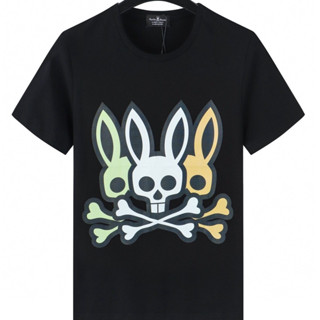 Psycho เสื้อยืดแขนสั้น พิมพ์ลายการ์ตูนกระต่าย แฟชั่น Unisex DFD4H