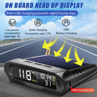 เครื่องวัดความเร็ว GPS ดิจิทัล แผงพลังงานแสงอาทิตย์ ไร้สาย HUD Head Up Display สําหรับรถยนต์