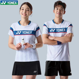 Yonex เสื้อกีฬาแบดมินตัน แขนสั้น ดูดซับเหงื่อ แห้งเร็ว ระบายอากาศ สําหรับผู้ชาย และผู้หญิง