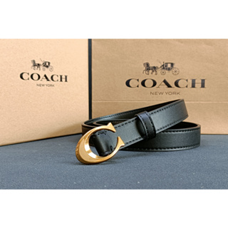 Coach เข็มขัดหนังวัวแท้ เข้ากับทุกการแต่งกาย สําหรับผู้หญิง 2.5 ซม.