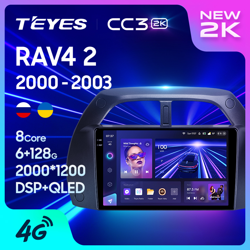 Teyes เครื่องเล่นมัลติมีเดีย วิทยุรถยนต์ CC3 2K GPS Android 10 No 2din 2 din dvd สําหรับ Toyota RAV4 2 CA20 CA20W XA20 2000-2003