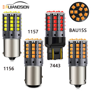 Ruiandsion หลอดไฟเลี้ยว LED 1156 1157 7443 BAU15S BA15S BAY15D T20 10-80V สําหรับรถยนต์ รถบรรทุก