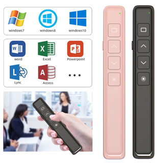 โปรเจคเตอร์แล็ปท็อป PowerPoint Pointer Presentation พร้อมเลเซอร์ PPT Presenter Remote Clicker สําหรับสํานักงาน