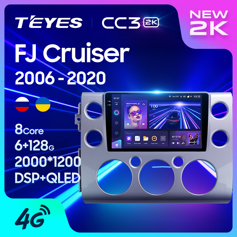 Teyes เครื่องเล่นมัลติมีเดีย วิทยุรถยนต์ CC3 2 สําหรับ Toyota FJ Cruiser J15 2006-2020 GPS Android 10 No 2din 2 din dvd