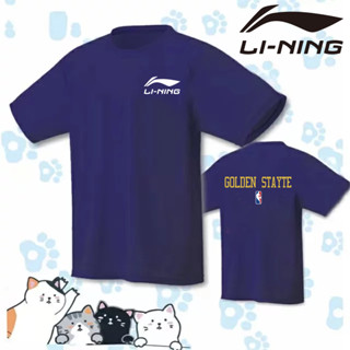 Li Ning เสื้อยืดแขนครึ่ง พิมพ์ลายแบดมินตัน ทรงหลวม แฟชั่นฤดูร้อน สําหรับผู้ชาย และผู้หญิง 2023