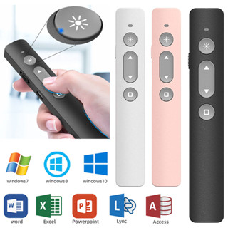 ปากกาพลิกรีโมท ไร้สาย พอร์ต USB 2.4GHz พร้อมเลเซอร์ สําหรับพรีเซนเทชั่น PPT