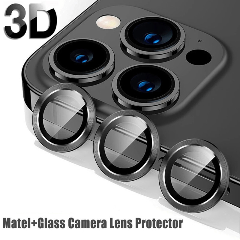 ตัวป้องกันเลนส์กล้อง สําหรับ IPhone 14 Pro Max กระจกป้องกันแหวนโลหะ สําหรับ IPhone 11 12 13 Pro Max Mini เลนส์กล้อง กระจก