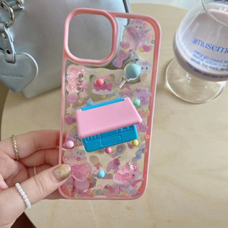 เคสโทรศัพท์มือถือแบบแข็ง ลายการ์ตูน Girly สีชมพู สําหรับ iPhone 11 12 12pro 12promax 13 13pro 14 14pro 14promax