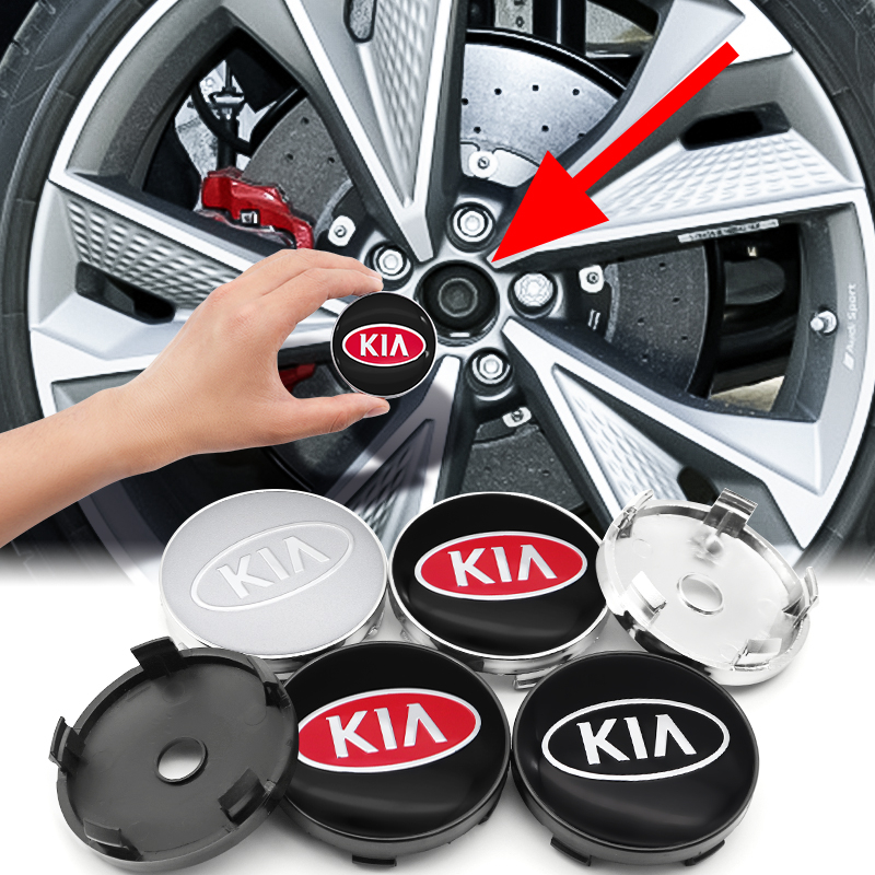 Kia 4 ชิ้น 60 มิลลิเมตรรถ Hub Cap Center หมวกยางล้อรถมาตรฐานอุปกรณ์เสริมสําหรับ Kia K2 K3 K5 KX3 KX1