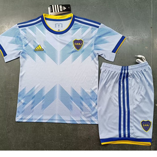 เสื้อกีฬาแขนสั้น ลายทีมชาติฟุตบอล Boca Juniors 23 24 ชุดเหย้า สีฟ้า สีเทา สําหรับเด็ก