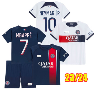 23/24 PSG Messi #30 เสื้อกีฬาแขนสั้น ลาย Paris Saint-Germain Mbappe สําหรับเด็ก #7 เสื้อกีฬาแขนสั้น ลายทีมชาติฟุตบอล Jersi Boys