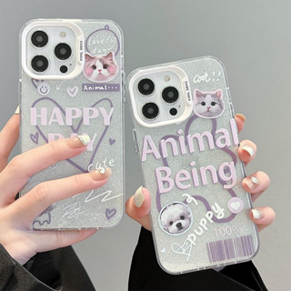 ใหม่ เคสโทรศัพท์มือถือ PC แข็ง ลายการ์ตูนลูกสุนัข แมวน่ารัก สําหรับ iPhone 14Pro max case 13Pro max 12Pro max 14Pro 13Pro 12Pro 11 12 13 14