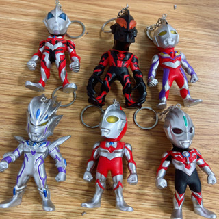 พวงกุญแจรถยนต์ PVC Tokusatsu Ultraman Belia Zero Tiga Orb Geed 8-10 ซม. 6 ชิ้น ต่อชุด