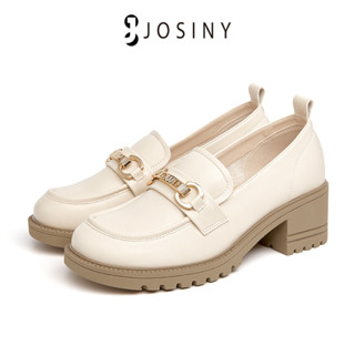 JOSINY รองเท้าโลฟเฟอร์ หนังนิ่ม ส้นแบน 5.5 ซม. สไตล์อังกฤษ สําหรับผู้หญิง