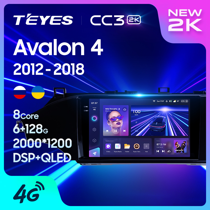Teyes เครื่องเล่นมัลติมีเดีย วิทยุ CC3 2K GPS Android 10 No 2din 2 din dvd สําหรับ Toyota Avalon 4 IV XX40 2012-2018