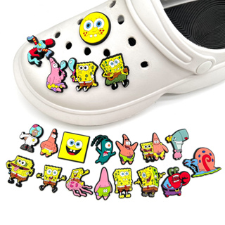 ใหม่ ชุดจี้การ์ตูนสพันจ์บ็อบ สแควร์แพนท์ Crocs Jibbitz น่ารัก ของขวัญสําหรับเด็ก