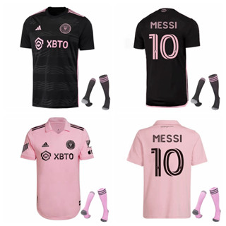 เสื้อกีฬาแขนสั้น ลายทีมชาติฟุตบอล Major League Inter Miami CF Home Away Football Jersey Lionel Messi MLS ปี 2023-24 ชุดเหย้า