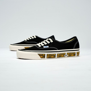 Vans Factory Genuine 44 DX Anaheim รองเท้าผ้าใบ พิมพ์ลายตัวอักษร สีดํา