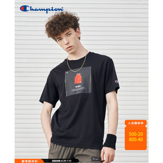 Champion เสื้อยืดลําลอง ผ้าฝ้าย แขนสั้น คอกลม พิมพ์ลาย สําหรับผู้ชาย และผู้หญิง