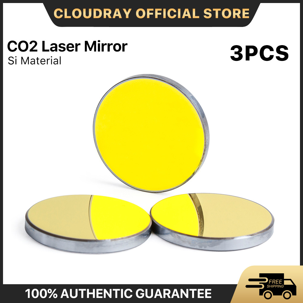 Cloudray Co2 Laser Si reflective Mirrors กระจกสะท้อนแสงเลเซอร์ ชุบทอง สําหรับเครื่องแกะสลักเลเซอร์ Dia19 20 25 30 38.1mm