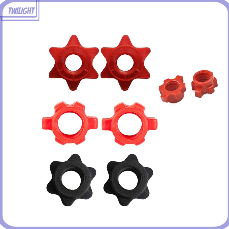 2 * ดัมเบลบาร์เสียบบาร์เบลบาร์คลิปบาร์เบลบาร์คลิปล็อคสกรูสีแดงน็อต