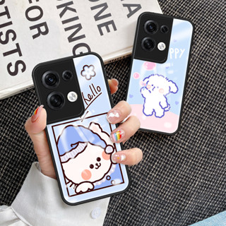 สําหรับ OPPO Reno 9 Pro Plus เคสโทรศัพท์ OPPO Reno 9 Pro Plus  เคส กระจกนิรภัย เคสนิ่ม TPU ขอบป้องกัน แข็ง กันกระแทก แฟชั่น เคสด้านหลัง