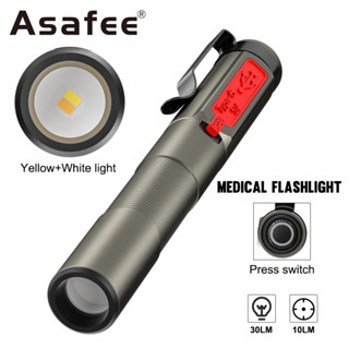 Asafee DT004 ปากกาไฟฉาย LED อเนกประสงค์ ขนาดกะทัดรัด และพกพาง่าย พร้อมคลิปหนีบปากกา เดินได้ทุกวัน