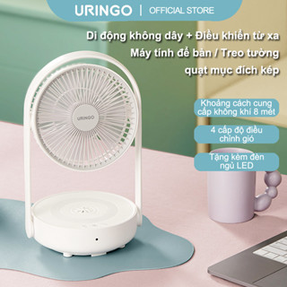 Uringo พัดลมไร้สาย USB พร้อมไฟ Led ติดผนัง ตั้งโต๊ะ อเนกประสงค์