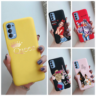 เคสโทรศัพท์มือถือ TPU แบบนิ่ม กันกระแทก สีแคนดี้ สําหรับ OPPO Reno4 4G 5G