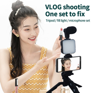 Selens Vlogging Kit สําหรับโทรศัพท์ พร้อมไมโครโฟน และขาตั้งกล้อง LED เติมแสง มืออาชีพ ถ่ายภาพ วิดีโอ ไฟ สําหรับสัมภาษณ์ ถ่ายทอดสด วิดีโอ Youtube