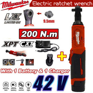 Milwaukee ประแจวงล้อไฟฟ้าไร้สาย 12V 3/8\ 150N.m 2022 คุณภาพสูง พร้อมแบตเตอรี่ 1 ก้อน และน็อตสกรูชาร์จ 1 ชิ้น