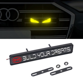 สติกเกอร์ตราสัญลักษณ์ พร้อมไฟ LED สําหรับติดกระจังหน้ารถยนต์ BYD
