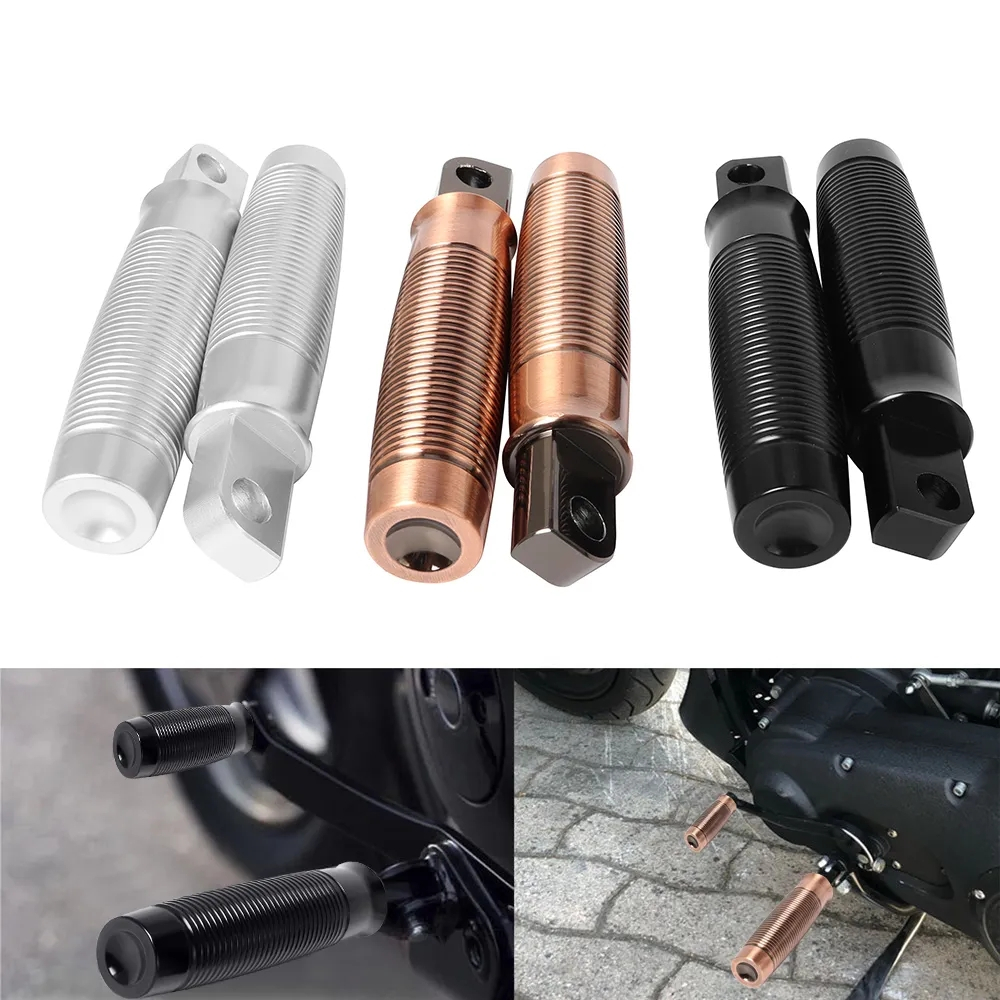 รถจักรยานยนต์สีดํา CNC Footrest Mount Foot Peg สําหรับ Harley Sportster XL 1200 883 48
