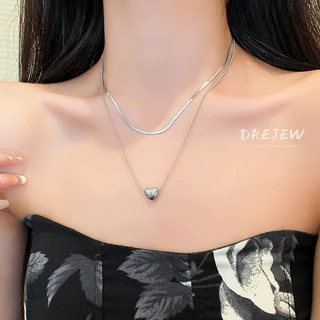 DREJEW สร้อยคอโซ่สองชั้น จี้งู หรูหรา เครื่องประดับสตรี