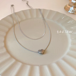 DREJEW สร้อยคอโซ่สองชั้น จี้งู หรูหรา เครื่องประดับสตรี