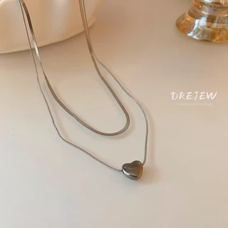 DREJEW สร้อยคอโซ่สองชั้น จี้งู หรูหรา เครื่องประดับสตรี