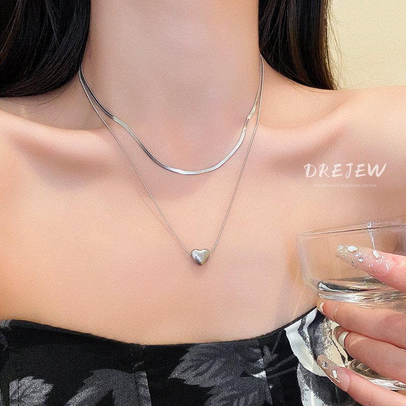 DREJEW สร้อยคอโซ่สองชั้น จี้งู หรูหรา เครื่องประดับสตรี