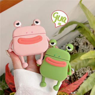 เคสหูฟังบลูทูธ ซิลิกาเจลนิ่ม ลายการ์ตูนกบน่ารัก แฟชั่น สําหรับ AirPods 2 3 pro 2