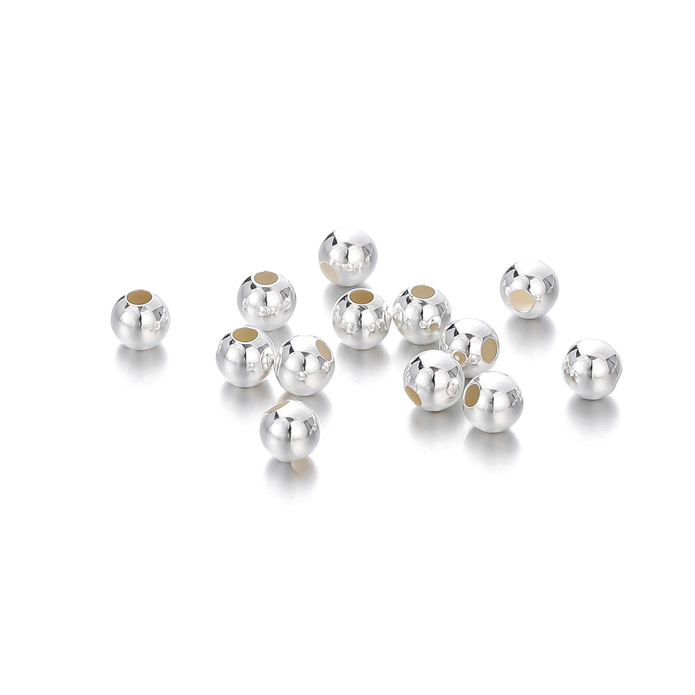 2mm 3mm 4mm 5mm 925 Silver Bead DIY สร้อยข้อมือแหวนเครื่องประดับทํา
