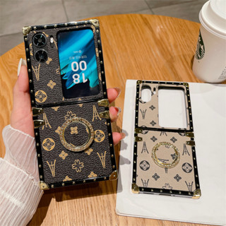 เคสโทรศัพท์หนัง ฝาพับ กันกระแทก ลายดอกไม้ สําหรับ OPPO Find N2