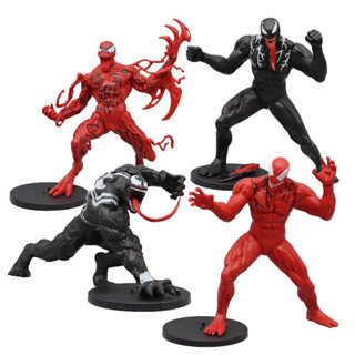 โมเดลฟิกเกอร์ PVC รูป Marvel Super Hero Spider-Man Venom Cletus Kasady Eddie Brock Spit Tongue ขนาด 16 ซม. ของเล่นสําหรับเด็ก เก็บสะสม ของขวัญ 4 ชิ้น ต่อชุด